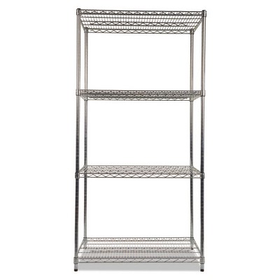 Versatile Silver Wire 4-Shelf Unit for Industrial & Commercial Use, 36x24x72