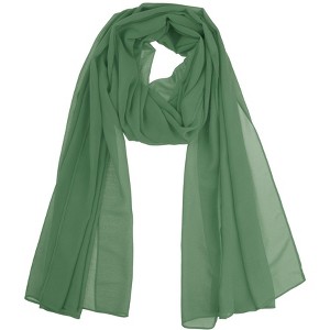 Elerevyo Women's Solid Chiffon Sheer Lightweight Soft Long Scarf Shawl 1 Pc - 1 of 4