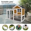 Gulches Deluxe Wooden Rabbit Hutch with Two Asphalt Roofs and Glass Windows - 4 of 4