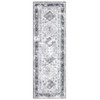 Vintage Floral Distressed Printed Area Rug Machine Washable Non Slip Stain Resistant Bodered Low Pile Ultra Thin Pet Friendly Carpet - 3 of 4