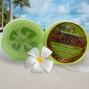 MADE IN HAWAII, COCONUT KEY LIME PREMIUM ORGANICS COCONUT BUTTER LOOFAH SOAP - 1 of 4