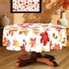 LOVEVOOK Maple Leaves Tablecloth, Round Fall Tablecloth, Pumpkin Table Cloth, Autumn Harvest for Christmas, Holiday, Thanksgiving Decor - 4 of 4