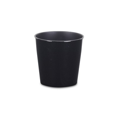 HomeRoots 5" Black Recycled Plastic Indoor Outdoor Round Pot Planter