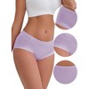 INSPIRE CHIC Women's Mid-Waisted Modal Solid Cotton Soft Breathable Full Coverage Briefs 2 Packs - 3 of 4