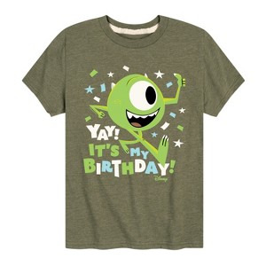 Boys' - Disney - Mike Yay It's My Birthday Short Sleeve Graphic T-Shirt - 1 of 4