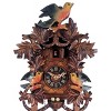 One Day Cuckoo Clock with Eight Leaves – 10.5 in – Three Birds & Nest Light Painted By River City Clocks - 2 of 3