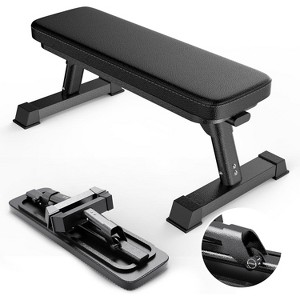 Multi-Purpose Folding Flat Bench for Strength Training, Perfect for Home Gym Chest and Ab Workouts - 1 of 4