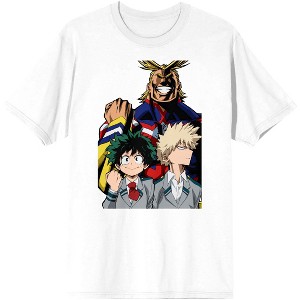 My Hero Academia Izuku Katsuki and All Might Character Group Classic White Graphic Tee - 1 of 2