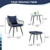 5 Piece Patio Bistro Set With Ottoman, Outdoor Wicker Furniture Sets For  Apartment Balcony, Rattan Table And Chairs Set-Cuddlewood - 4 of 4
