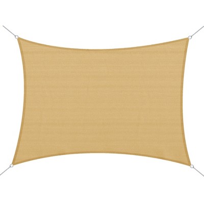 Outsunny 20' x 13' Rectangle Sun Shade Sail Canopy Outdoor Shade Sail Cloth for Patio Deck Yard with D-Rings and Nylon Rope Included