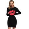 Women Long Sleeve Pocket Solid Color Pullover Hooded Tunic Dress - 4 of 4