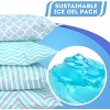TruHealth 4 Pack Small Reusable Ice Packs for Lunch Box, Bag or Cooler, Long Lasting, BPA Free, Light Blue Geometric Prints - 3 of 4