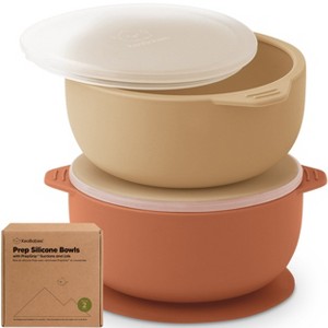 2-Pack Prep Baby Bowls with Suctions & Lids, Silicone Bowls for Baby Boy, Girl, Toddler Suction Bowl, Kids Bowl BPA-Free - 1 of 4