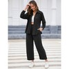 Women Two Piece Casual Outfits Y2K Loungewear Pleated Wide Leg Pants Long Sleeve Button Down Shirt Streetwear Set - image 4 of 4