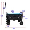 VYNXARIA Mini Folding Wagon Garden Shopping Beach Cart (black+blue) - 4 of 4