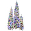 Resenkos 3-Piece Slim Flocked Christmas Tree Set with 520 LED Lights and 11 Dynamic Lighting Modes, White Green - 2 of 4