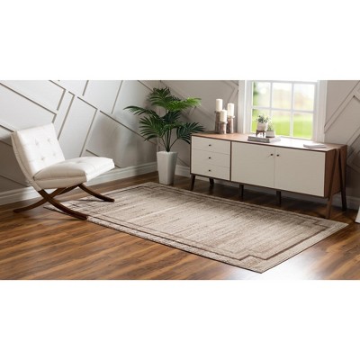 Braided Brown Abstract 8' x 10' Easy Care Synthetic Rug