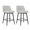 GDFStudio Malric Modern 360° Swivel Upholstered Bar Stools (Set of 2) - 4 of 4