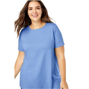 Woman Within Petite Perfect Short-Sleeve Crewneck Tee - 1 of 4