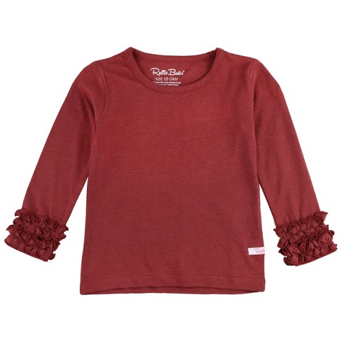 Girls long sleeve ruffle layering tee