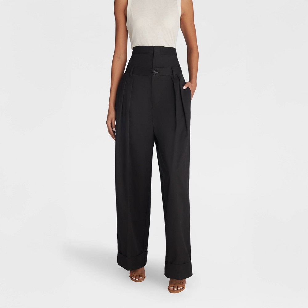 XL KBB by KAHLANA Women's Baggy Leg 'The Waist Curtain Trouser' - Black XL