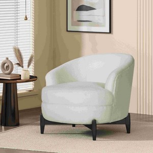CAVINAS Boucle Accent Chair with Mid-Height Backrest,Modern Comfy Upholstered Living Room Chairs,Reading Chairs for Living Room - 1 of 4