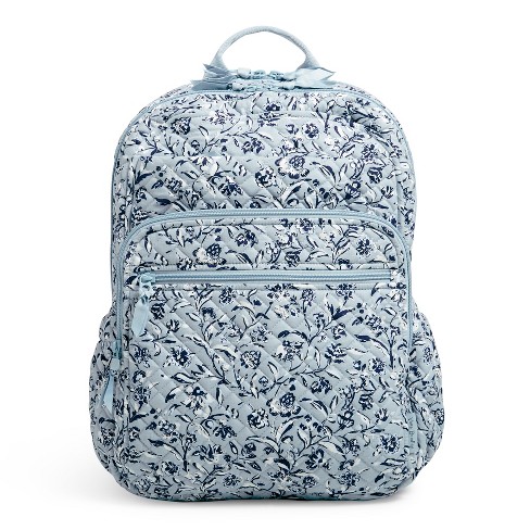 Vera Bradley Women's Cotton XL Campus Backpack Perennials Gray