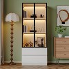 ATJafurn White Display Cabinet with Drawers, Modern Glass Wooden Storage Liquor Cabinet for Collectibles, China Cabinet for Living Room Home Office - 3 of 4