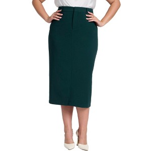 ELOQUII Women's Plus Size The 365 Semi Stretch Midi Column Skirt - 1 of 4