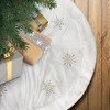 Old World Christmas Ivory Embroidered Christmas Tree Skirt, Snowflakes with Faux Fur Trim, 48in - 3 of 3