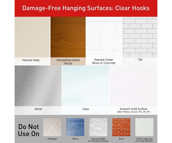 3M Command 6pk Mini Clear Hooks with Clear Strips