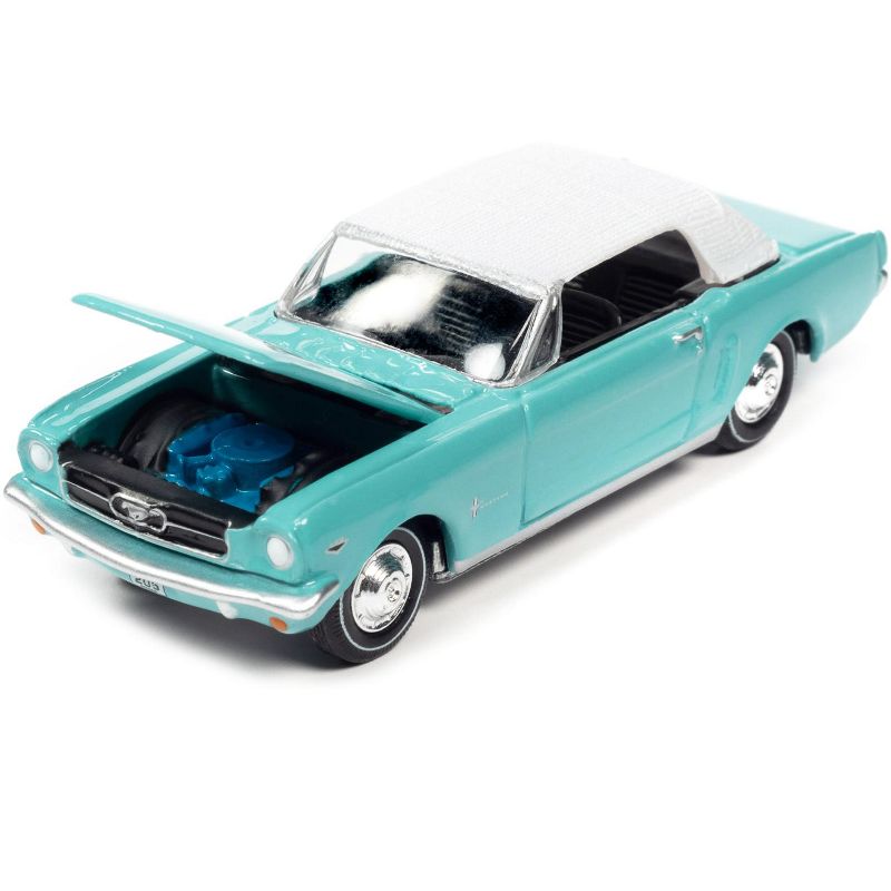 1965 Ford Mustang Light Blue with White Top James Bond 007 "Thunderball" (1965) Movie 1/64 Diecast Model Car by Johnny Lightning, 3 of 4