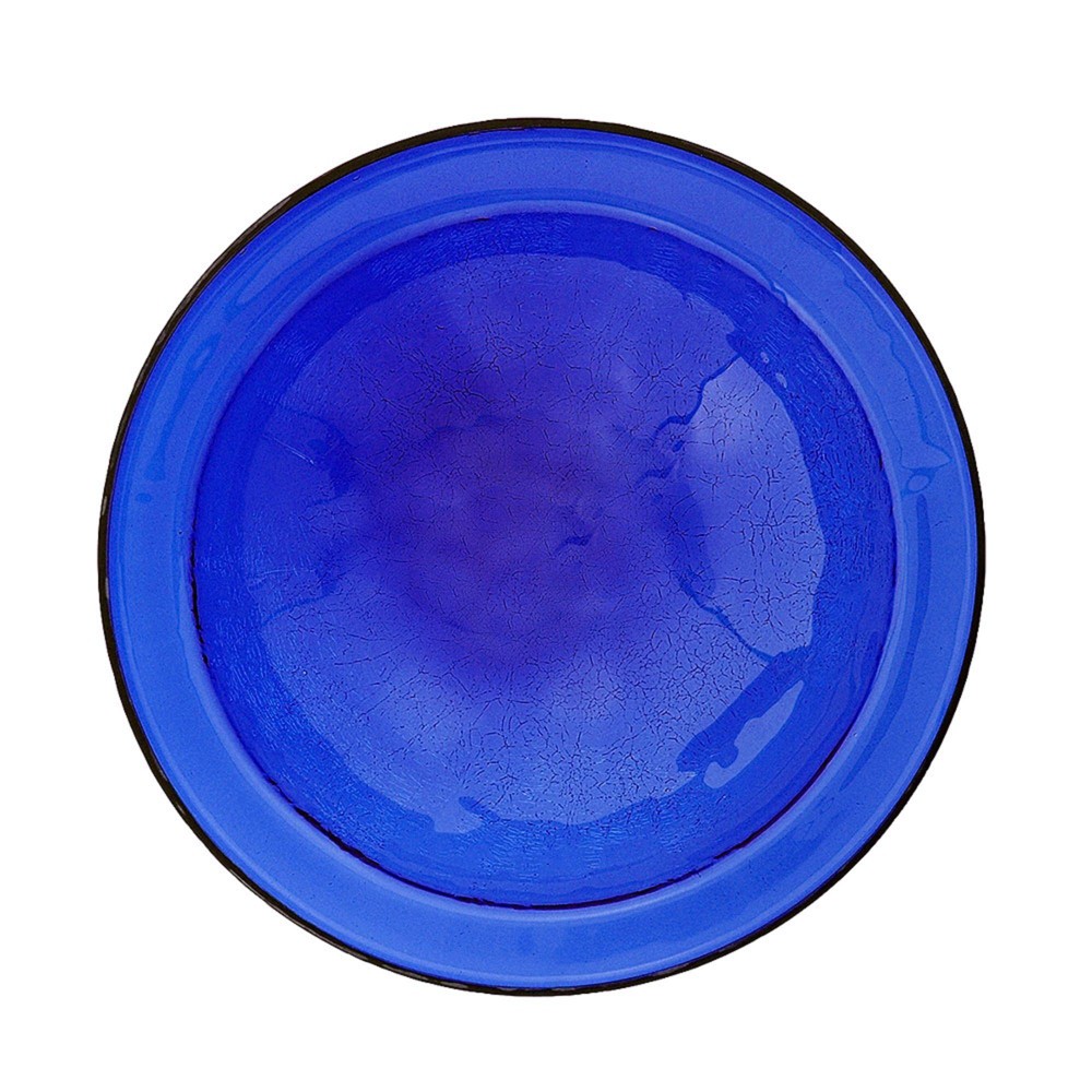 Achla Designs 3"" Reflective Crackle Glass Birdbath Bowl Cobalt Blue: Hand-Blown, Weather-Resistant, No Assembly Required -  87853045