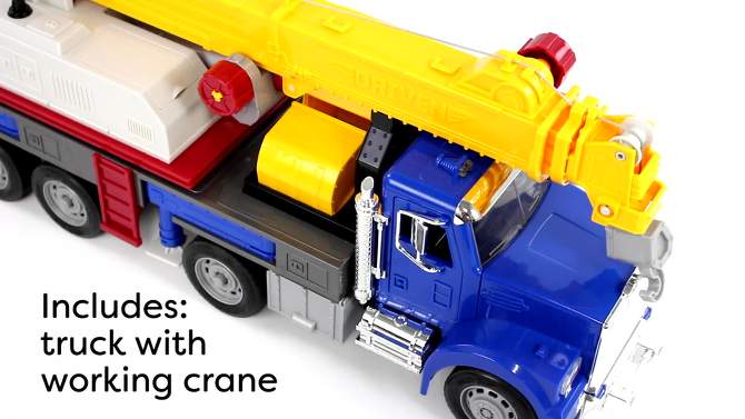 DRIVEN by Battat &#8211; Large Toy Truck with Movable Parts &#8211; Jumbo Crane Truck, 2 of 14, play video