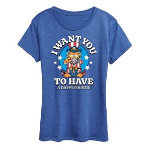 Women's - Garfield - I Want You To Have A Happy Fourth Short Sleeve Graphic T-Shirt - 1 of 4