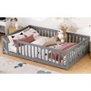 ORRD Full Size Bed Floor Bed with Safety Guardrails and Door for Kids, Gray - 3 of 4
