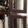 ORRD Glass Lighted Corner Display Cabinet, Curio Bar Wine Cabinet with Adjustable Glass Shelves & Carved Cherry Finish - 4 of 4