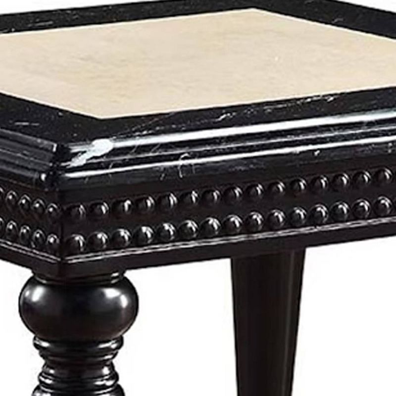 28&#34; Tayden Accent Table Marble Top and Black Finish - Acme Furniture, 4 of 7