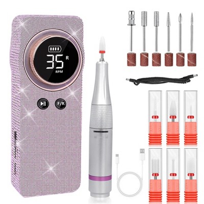 Portable Electric Nail Drill 35000RPM Nails Milling Cutter Wireless Pedicure Grinder Rechargeable Nail Drilling Machine