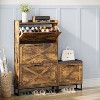 Hidden Shoe Storage with 4 Flip Drawers, Wooden Shoe Organizer Cabinet with Farmhouse Doors - 3 of 3
