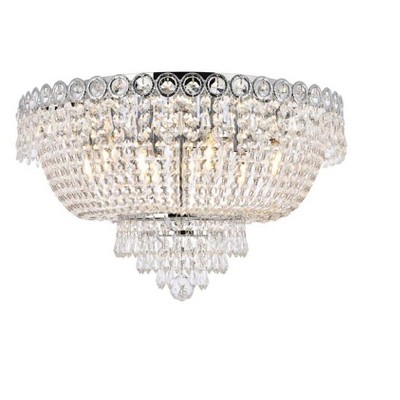 Elegant Lighting Century 9 light Chrome Flush Mount Clear Royal Cut Crystal