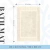 White Classic Cotton Bath Mat Floor Towel [Not a Rug] 2-Pack - 22x34" - 3 of 4