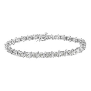 Haus of Brilliance Silver 1.0 Cttw Diamond S-Curve Link Miracle-Set Tennis Bracelet - 1 of 4