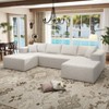 SYFERLORY 140.5" Cloud Sectional Couch with U-Shape Chaise,Modern Modular Sofa with Deep Seat, White (Chenille Fabric) - 3 of 4