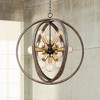 Possini Euro Design Stedman Wood Grain Orb Chandelier 25" Wide Modern 12-Light Fixture for Dining Room House Foyer Kitchen Island Entryway Bedroom - 2 of 4