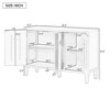 Simple and Atmospheric Solid Wood Veneer Fraxinus Mandschuric Cabinet with Three Acacia Solid Doors,Adjustable - 4 of 4