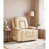 Large Power Lift Recliner Chair for Elderly, Faux Leather Reclining Sofa w/ Heat, Massage, Side Pocket & Cup Holder for Living Room,21" width - 2 of 4