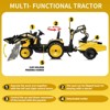 3 in 1 Kids 24V Ride On Tractor, Excavator & Bulldozer, Electric Vehicle w/Trailer, Digger, Shovel Bucket - 2 of 4