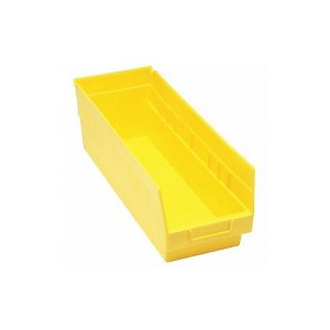 Quantum Storage Systems Economy Shelf Bin, Nesting, 17-7/8"W X 6-5/8"D X 4"H, (7) Divider Slots, Rear Hanglock, - 1 of 1