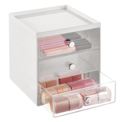 Mdesign Plastic Makeup Storage Organizer Cube, 3 Drawers Target